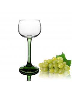 Elsässer Weinglas Weinkelch hoch 160ml grüner Fuß OHNE DEKOR