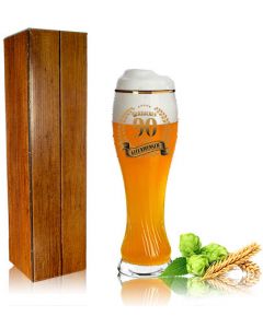 Bierkrug Minden 0,5L mit Zinndeckel mit Gravur Geburtstag