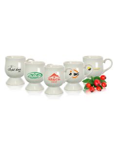 Becher C-Henkel kobaltblau Marmorglasur individuell 1-fbg. bedrucken