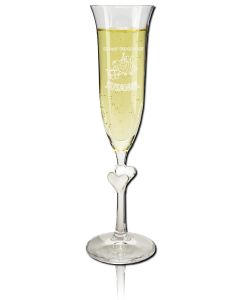 Sektglas L' amour satiniertes Herz 17cl  - gravieren Geburtstag