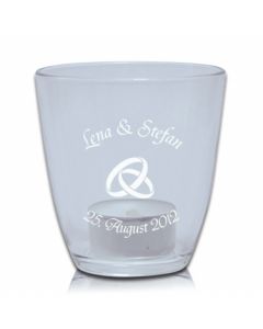 Windlicht Romantic klar mit Gravur Hochzeit