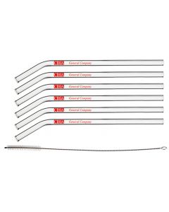Trinkhalm Strohhalm Glas 20cm gebogen 6er Set - 1-farbig bedrucken