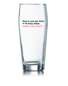 Lustiges Bierglas Willibecher 0,5L - How to win her back in 10 easy steps. STEPS 1-10: DON`T